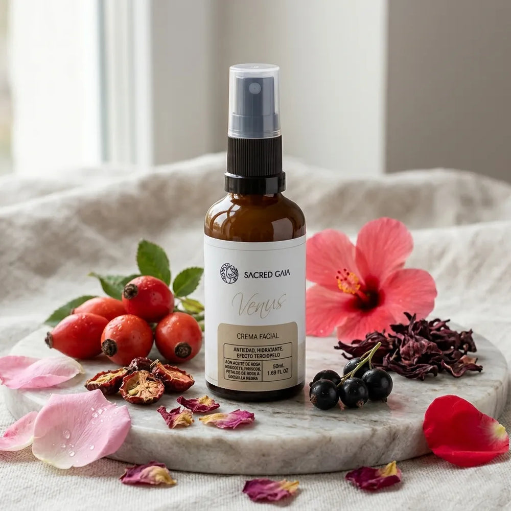 Crema Antiedad Venus · Pétalos de Rosa y Rosa Mosqueta