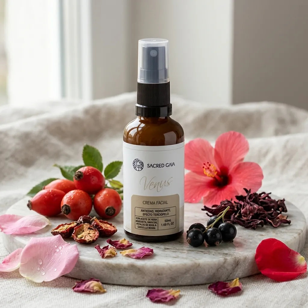Crema Antiedad Venus · Pétalos de Rosa y Rosa Mosqueta