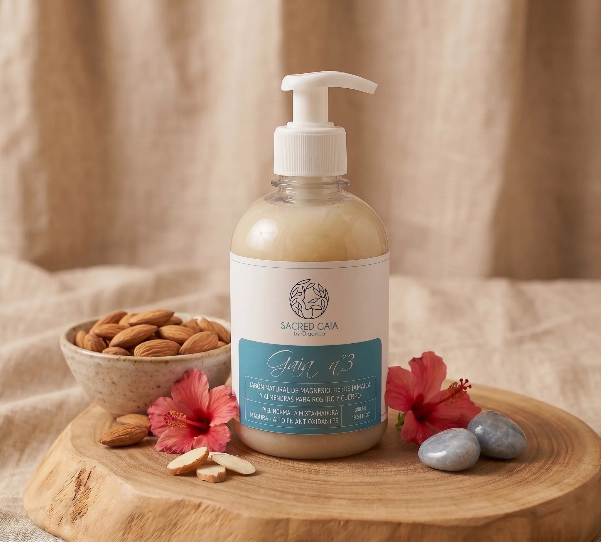 Jabón Gaia 3 de Magnesio · Hibiscus y Almendras