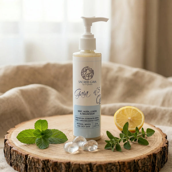 Jabón Gaia 5 de Magnesio · Menta, Muña y Limón